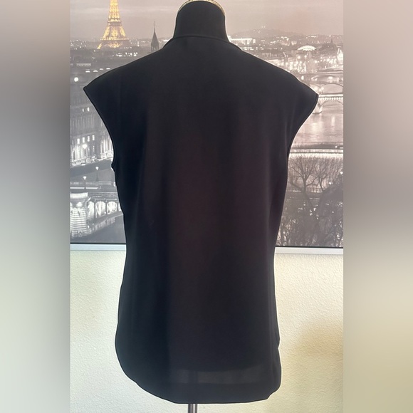 J.CREW Black Split V-neck Top Size 8 - Picture 4 of 6